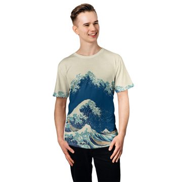 wielka fala koszulka męska