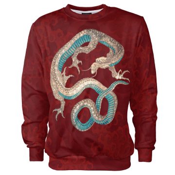 Red Dragon Hokusai bluza japan art japońska sztuka czerwone red Cacofonia smok10
