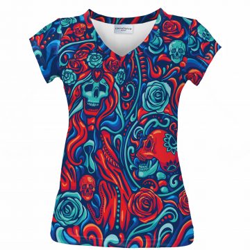 kolorowa koszulka v-neck