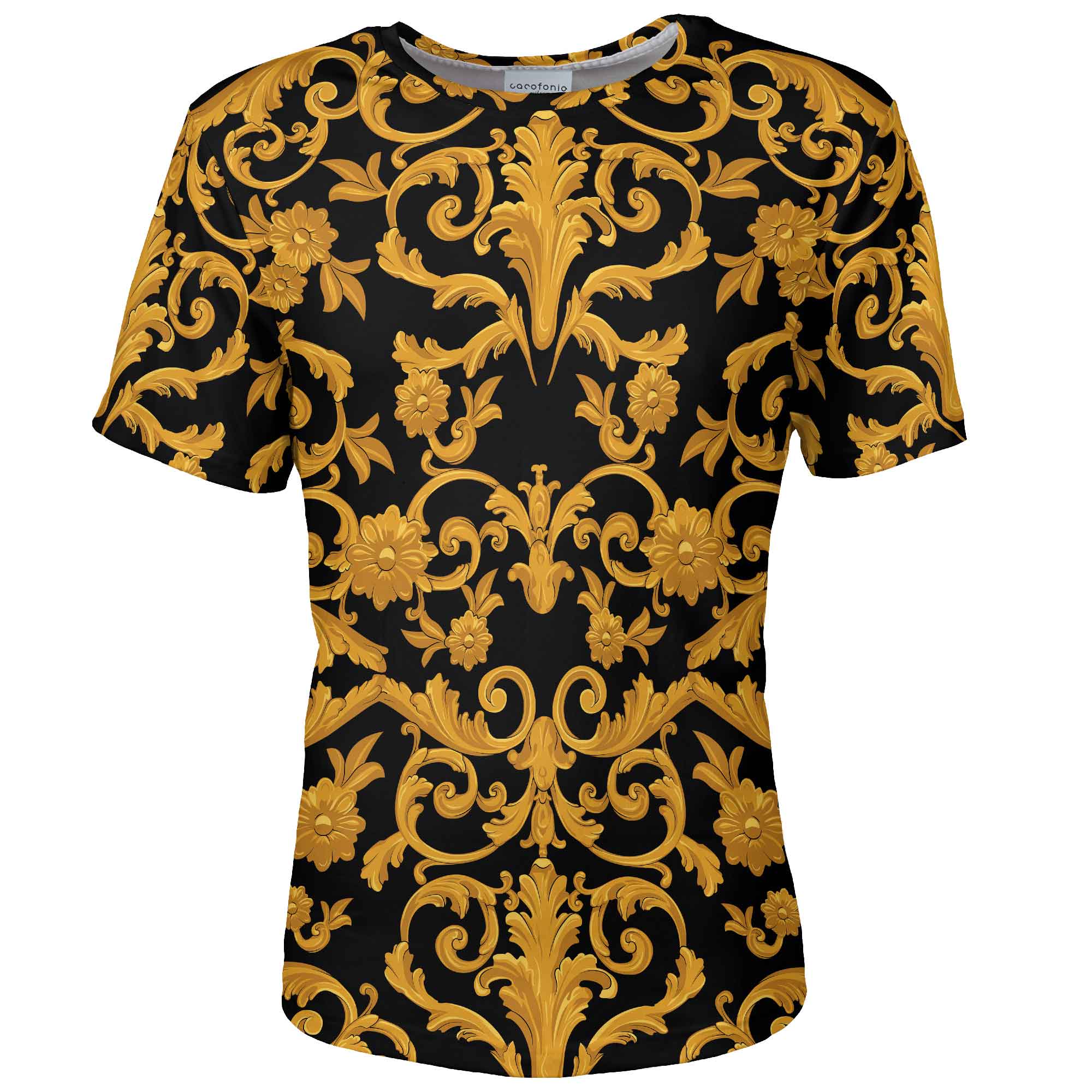 Black and gold Gate shirt. Clothes with art sewn in Poland koszulka ze wzorem Gate. Ubrania ze sztuką szyte w Polsce