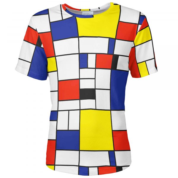 Colorful men's T-shirt Piet Mondrian Cacofonia clothes with art (10)