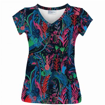 t-shirt damski v-neck kolorowy