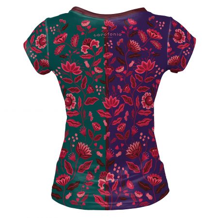 kolorowy t-shirt v-neck
