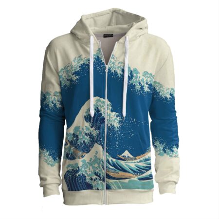 Artystyczna bluza z motywem japońskiej Wielkiej Fali Hokusaia, miękka, wygodna i zainspirowana klasyką ukiyo-e