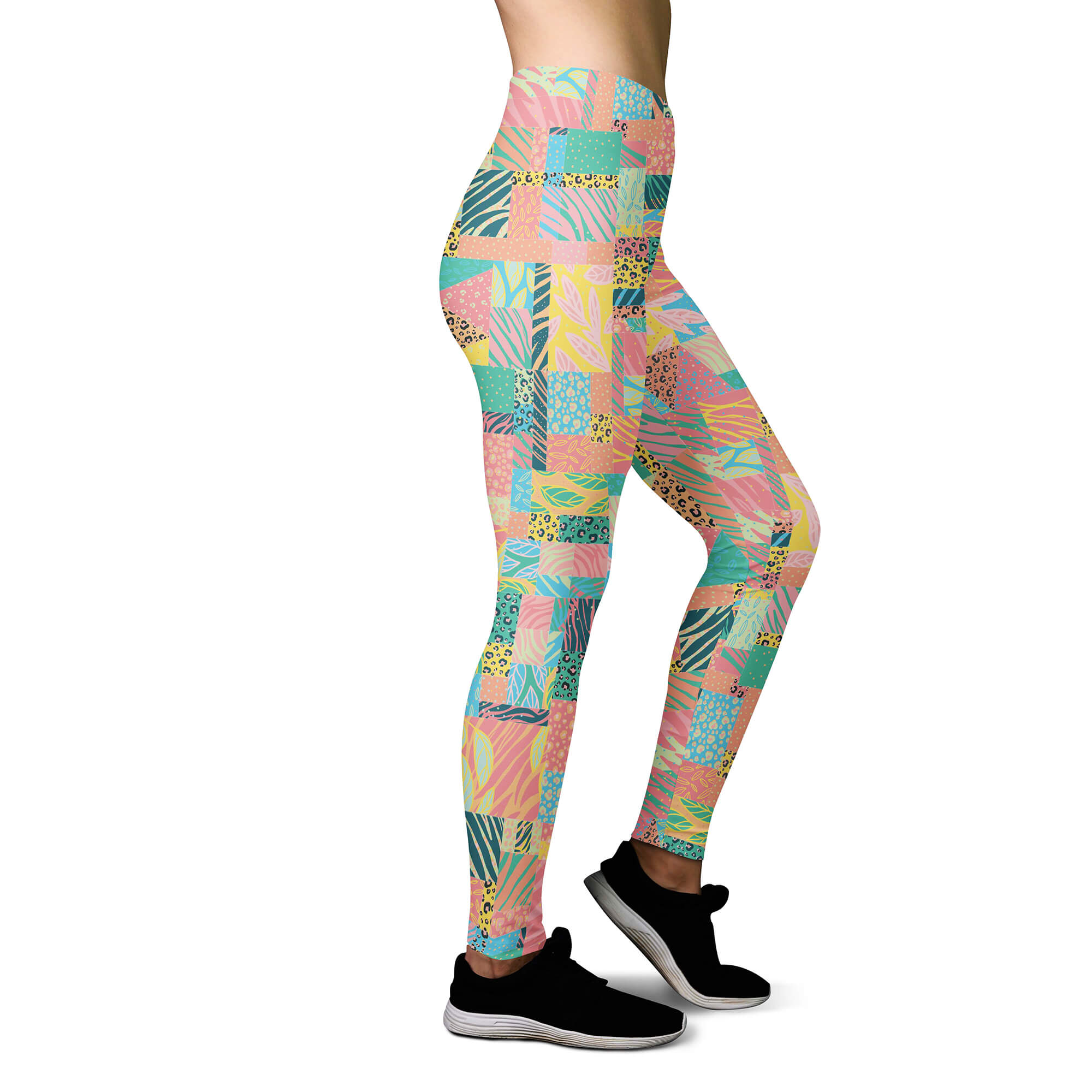Distraction Defective Supersonic speed Vintage Leo - colorful patchwork leggings - CACOFONIA