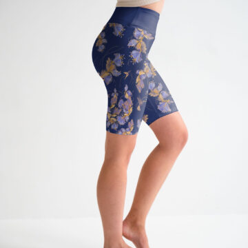 Navy Flowers - Spodenki kolarki
